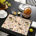 thumbnail image 3 of Pugs and Pioneer Flower Summer Placemats Table Placemats Set Of 6-Linen Kitchen Washable Placemats Table Mats 11.8"x17.7"Non-Slip Heat Resistant, 3 of 5