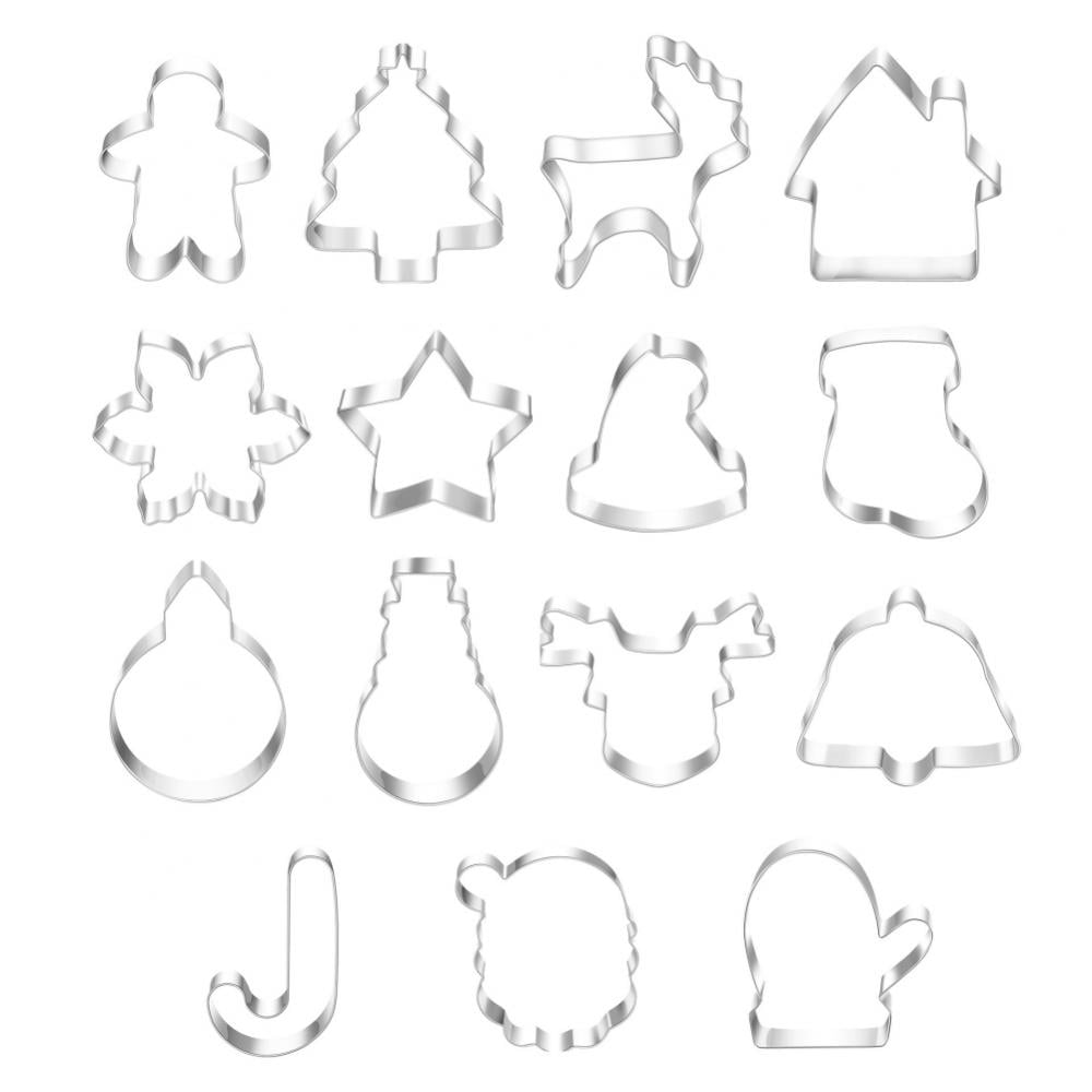 Christmas Cookie Cutter Set, 15 Pieces Holiday Biscuit Cutters