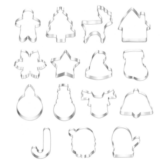 Christmas Cookie Cutter Set, 15 Pieces Holiday Biscuit Cutters