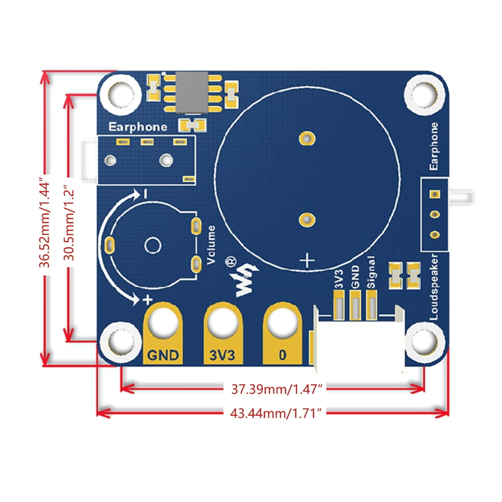 JZROCKER Speaker Expansion Board for Micro Bit with PH2.0 3Pin Connection Cable Cord