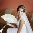 thumbnail image 5 of Unique Bargains 1 Pc Lucky Cloud Pattern Folding Fan for Masquerade White Silk Fabric, 5 of 5