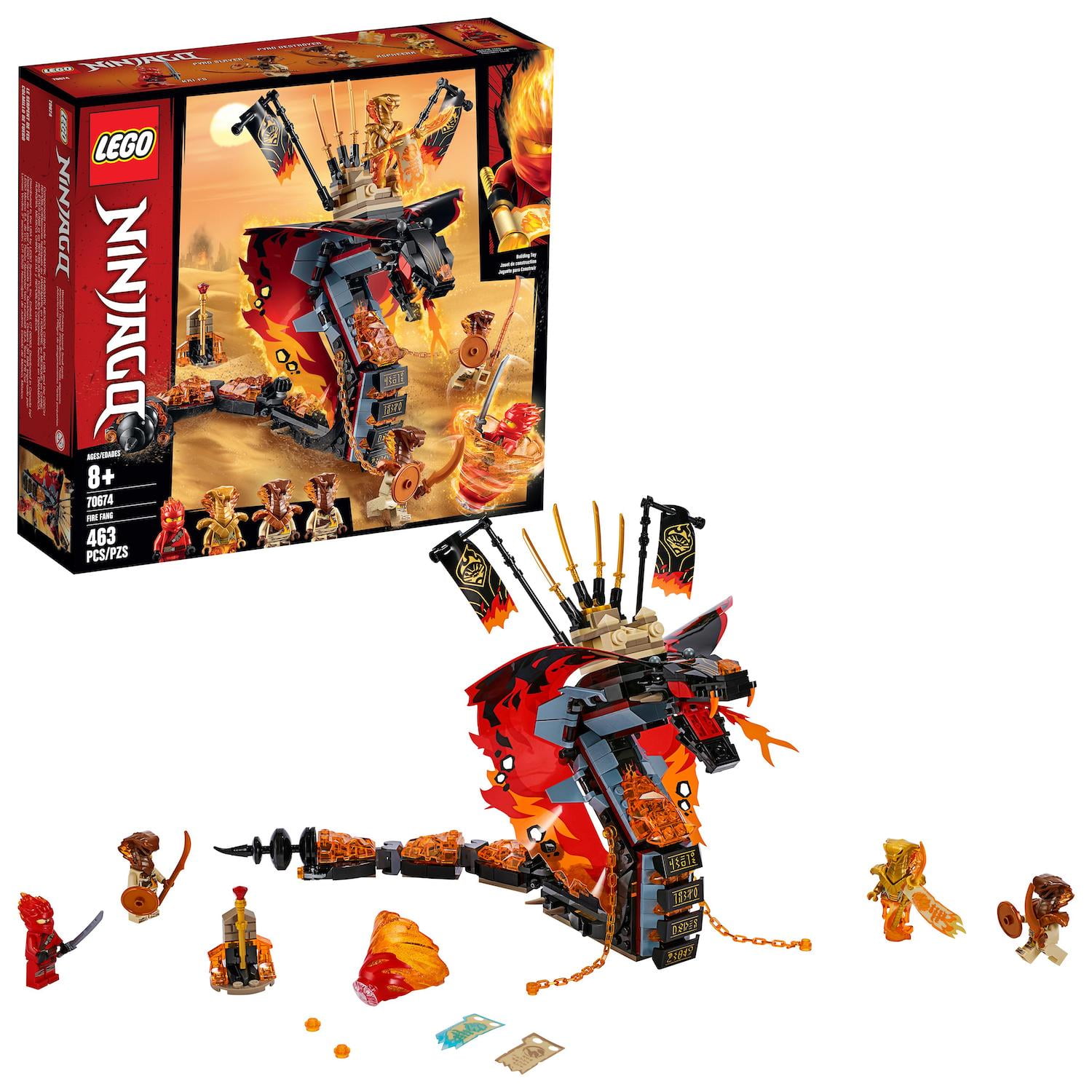LEGO Ninjago Fire Fang 70674 Action Toy Building Set (463 Pieces)