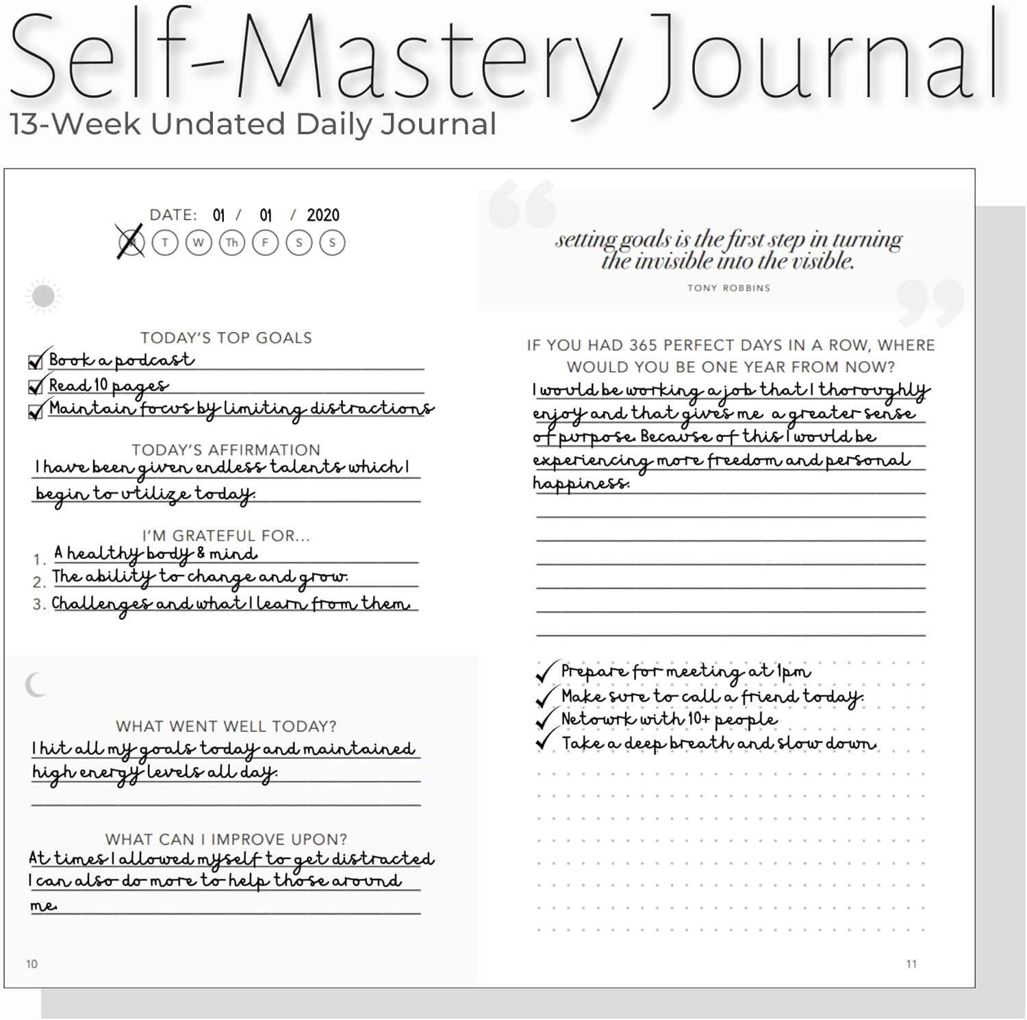 Daily Journal for Men - Gratitude Journal Notebook - Reflection Journal for Mindfulness