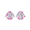 thumbnail image 2 of Suealasg Toddler Girls Rash Guard Swimsuit Rompers Long Sleeve Shell Print Baby Ruffles Bathing Suit Swimwear, 2 of 9