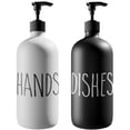 thumbnail image 3 of Dish Soap Dispenser for Kitchen Sink,Glass Kitchen Hand Soap Dispenser,Modern Farmhouse Soap Dispenser for Kitchen Sink Decor (kitchen set white and black ), 3 of 6
