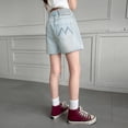 thumbnail image 6 of Shadoumai Girl Ripped Jean Shorts Cute Summer High Waisted Denim Shorts Jorts with Pocket Kids Comfortable Clothes, 6 of 8