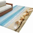 thumbnail image 2 of Ocean Beach Washable Area Rugs 4'x6', Blue Sky Starfish Shell Low Pile Throw Living Room Rug Non-Slip Sturdy Edge Binding Carpet for Indoor Entryway Bedside Kitchen, 2 of 9
