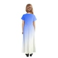 thumbnail image 7 of Ashirexll Summer Dresses for Teens, Girls Dresses Size 10-12, Girls Summer Dress with Pockets Fashion Gradient Color Short Sleeve Round Neck Long Dress for Children 4-14, 7 of 7