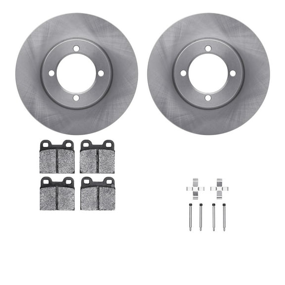 Dynamic Friction Company Front Brake Rotors with 5000 Euro Ceramic Brake Pads includes Hardware 6612-22006