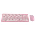 thumbnail image 1 of Combo de ratón y teclado inalámbrico de 96 teclas, transmisión de 10 metros, combo de teclado y ratón resistente a la decoloración con alfombrilla antideslizante, color rosa, 1 of 5