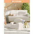thumbnail image 2 of Kids Couch, 2-in-1 Convertible Teddy Fleece Fabric Toddler Sofa Chair, Soft Fold Out Couch Lounger for Kids, Comfy Children's Sofa Bed for Playroom, Nursery, Birthday Gift (White Moon), 2 of 7
