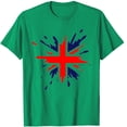 thumbnail image 5 of WREESH Women's Round Neck Uk Flag Print T-Shirt Short Sleeve Fashion Blouse Green, 5 of 5