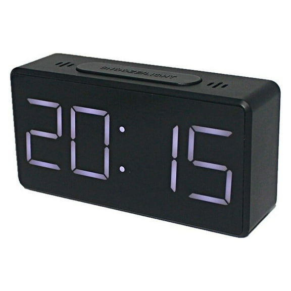 Zoyueyie LED Simple Electronic Clock Alarm Clock Bedside Clock Mirror Clock No Battery Included(Black)
