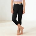 thumbnail image 4 of Favoffer Toddler Girls Elastic Cropped Leggings Solid Color Soft Yoga Casual Capri Pants Sports Outdoor Leisure Wear 3-13Y, 4 of 9