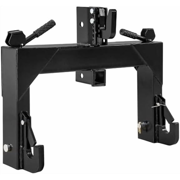 3 Point Quick Hitch for Category 1 Tractor, 3000LBS Lifting Capacity 3-Pt Tractor Hitch Attachment with 2" Receiver Hitch and 5 Level Adjustable Bolt, Black$$Garden &