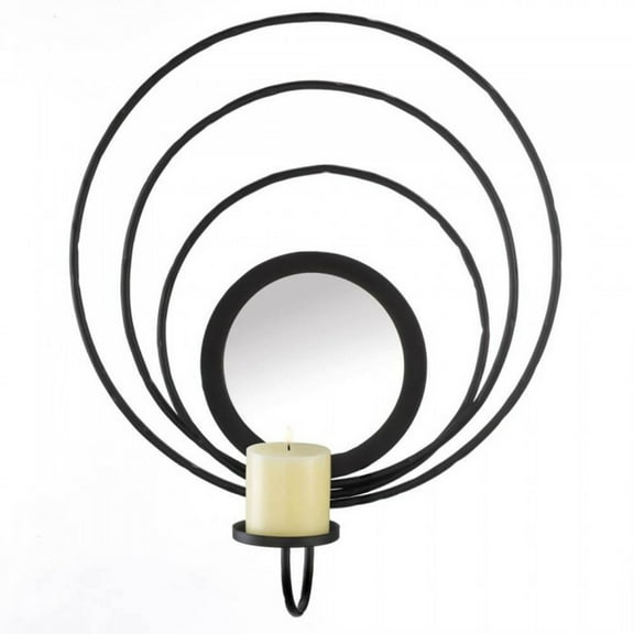 Home Decorative Circles in Circles Black Metal Wall Sconce