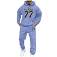 thumbnail image 2 of Mens Jogging Suits 2 Piece Set Casual Jogging Gym Sweat Suits Sweatsuits Sets Outfits with Pockets Fall Winter Clothes, Purple, Size XXXL, 2 of 5