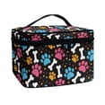 thumbnail image 2 of HELLHERO Effortless Organization Portable Makeup Organizer Case Portable Hanging Organizer Claw Print Bone Pattern 8.86 x 6.5 x 5.9 Inches, 2 of 6