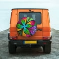 thumbnail image 4 of Haiem Spare Tire Cover , Wheel Cover with Multicolored Beautiful Flower printed, Camper Spare Tire Cover Fit for Jeep Wrangler Rv SUV Truck Travel Trailer-16 inch, 4 of 8
