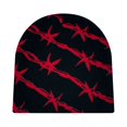 thumbnail image 4 of XIAOCHA Bold‑Print Beanie for Women，Jacquard Knit Fall‑Winter Outdoor Skullcap,Red, 4 of 4