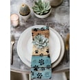 thumbnail image 2 of Light Blue Brown Cloth Napkins Set of 8 Reusable Dinner Napkins, Rustic Farmhouse Dog Paw Vintage Cocktail Napkin Washable Table Napkins for Wedding/Holiday Party/Baby Shower 20"x20", 2 of 7