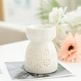 thumbnail image 7 of FENGGHAO White Mini Ceramic Wax Melt Warmer Oil Burner with Candle Spoon Aroma Diffuser Tealight Holder Wickless Home Spa Gift 8x4cm, 7 of 7