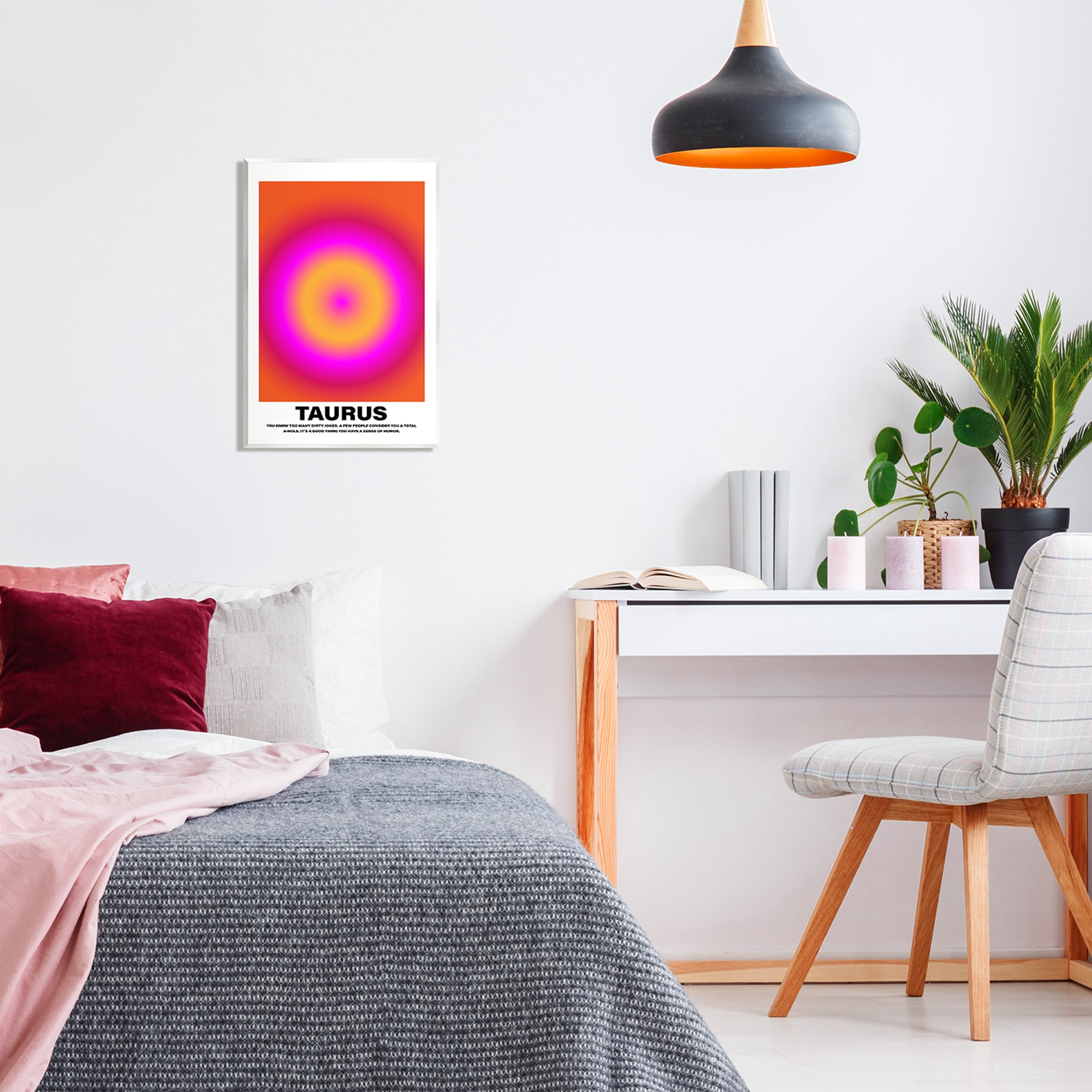 Stupell Industries Funny Taurus Astrology Abstract Painting Unframed Art Print Wall Art, 13 x 19
