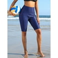 thumbnail image 4 of Charmo Womens Tummy Control Swim Bottoms Dot High Waisted Board Shorts Built-in Liner, 4 of 6