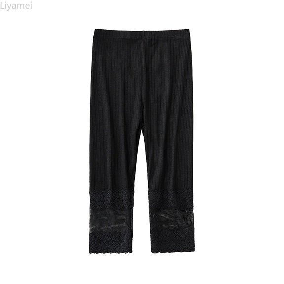 Liyamei Girls Leggings Summer Thin Stretchy Soft Comfortable Kids Capri Pants For Toddler Girls Breathable Casual Playwear Girls Leggings Size Black 4-5 Years