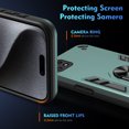 thumbnail image 3 of Designed for Samsung Galaxy A22 5G Case, Military Grade Protective Phone Case Rugged Hard PC + Soft TPU Cover with Enhanced Metal Ring Kickstand [Support Magnet Mount], Darkgreen, 3 of 7