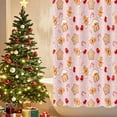 thumbnail image 6 of Christmas Shower Curtain Gingerbread Man Snowflake Holiday Bathroom Decor, Pink Christmas Bathtub Curtain with Candy Cane Glove, Fun Cute Winter Bathroom Accessories 70X70IN, 6 of 6