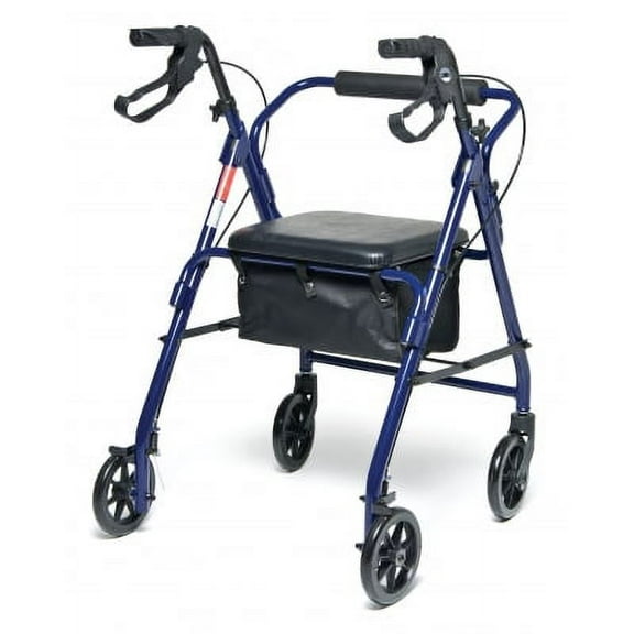 Lumex RJ4900R Walkabout Basic 4-Wheel Rollator, Red