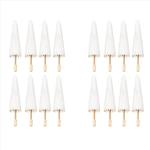 16 Piezas Sombrilla de Papel Paraguas de Boda Favor de Fiesta Paraguas de Bambú de 30 cm para Centros de Mesa de Despedida de Soltera Accesorios Fotográficos