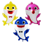 Baby Shark Balloons Decorations Combo Of 3Pcs- 28" Baby Shark Foil Balloons|Baby Shark Theme Birthday Decorations|Birthday Decoration Items For Kids|Baby Shark Birthday Decorations,Multi