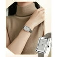 thumbnail image 5 of Explojoy Elegant Women’s Quartz Watch – Square Dial, Mother of Pearl Face, Diamond Details, Waterproof, Leather Band, 5 of 10