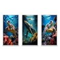 thumbnail image 2 of Designart "Turtle Encounter Green Blue Marine Animals II" Animals Framed Wall Art Set Of 3 - Green Marine Animals Frame Gallery Set For Office Decor, 2 of 7