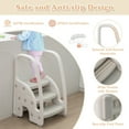 thumbnail image 6 of Gymax Three-Step Stool for Toddlers Children Step up Leaning Helper w/Safety Handles Grey, 6 of 10