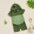 thumbnail image 4 of Infant Boy Clothes Children Kids Boys Summer Color Block Print Short-sleeved Running Suit 0 3 6 12 18 24 Months T-Shirt with Solid Shorts 2Pcs Outfit T shirt Tops+Elastic Waist 2-Piece, 4 of 8