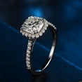 thumbnail image 4 of SFTING 925 Sterling Silver Bridal Solitaire Round Engagement Wedding Ring for Women Halo Zirconia 1.2CT Silver Size 7, 4 of 8