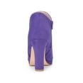 thumbnail image 4 of Allegra K Women's Round Toe Block Heels Ankle Heel Boots Purple 6, 4 of 7