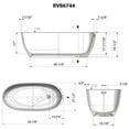 thumbnail image 2 of Ruvati 59-inch Matte Black epiStone Surface Oval Freestanding Bath Tub Canali, 2 of 7