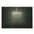 thumbnail image 1 of Grunge Cutting Board, Classic Chandelier in a Dark Gothic Wooden Room Vintage Style Room Picture, Decorative Tempered Glass Cutting and Serving Board, Large Size, Grey and Yellow, by Ambesonne, 1 of 1