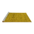 thumbnail image 2 of Ahgly Company Machine Washable Indoor Round Oriental Yellow Industrial Area Rugs, 5' Round, 2 of 4