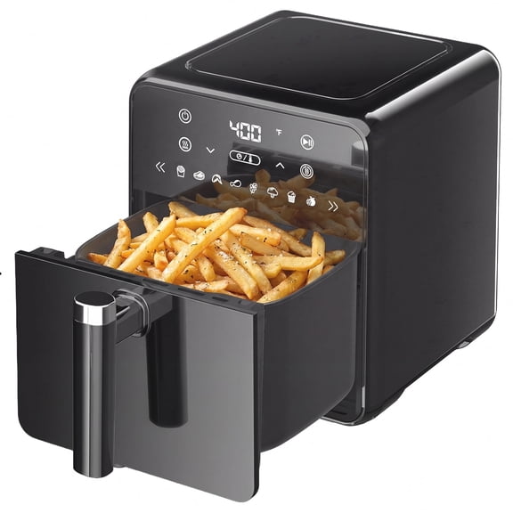 WiseStone 4.3QT Air Fryer, 8-in-1 Electric Hot Oven with Digital LED Touchscreen, Portable Smart Air Fryer for Kitchen, Black