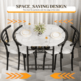 thumbnail image 4 of Lacoo 3-Piece Small Dining set, Table and Chair Set for 2 ,for Living Room, Dining Room, Kitchen, Black & White, 4 of 7