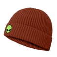 thumbnail image 5 of Dalix Alien Fisherman Beanie Hat Winter Knit Cuffed Watch Cap Mens in Rust, 5 of 5