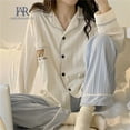 thumbnail image 2 of Conjunto de pijama de dibujos animados para mujer, cárdigan de otoño e invierno, dulce, Simple, estudiante, lindo, Primavera, 2 of 4