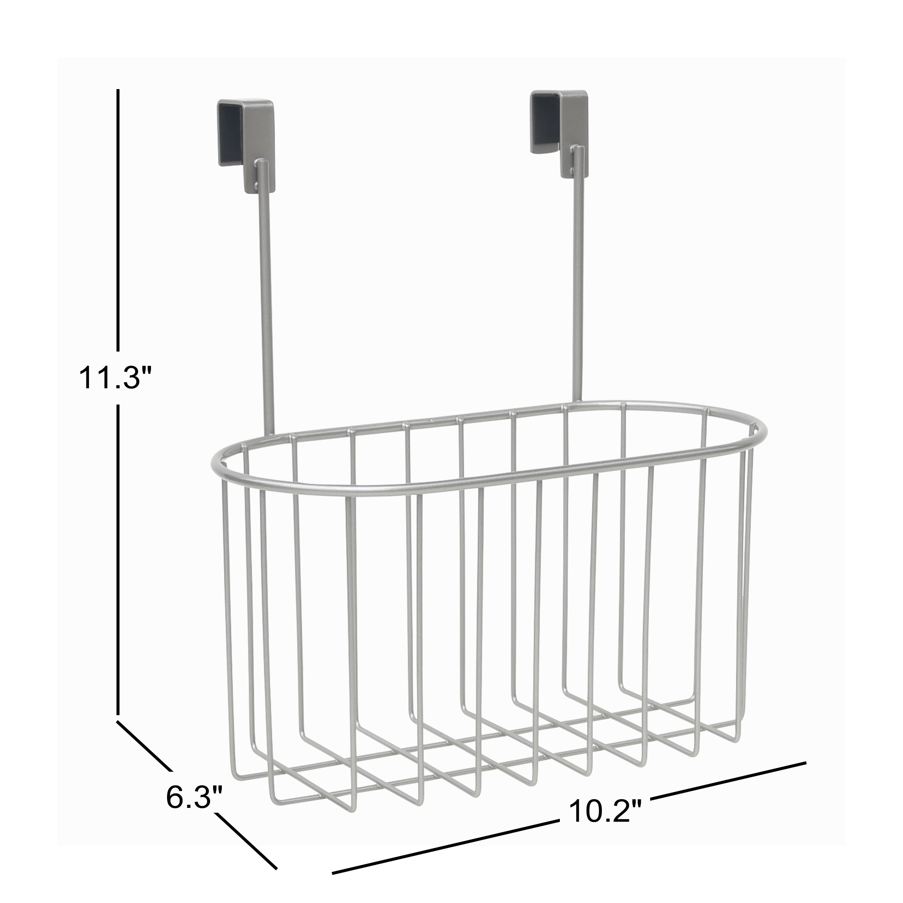 Mainstays Over the Cabinet Organization Basket, Satin Nickel, 10.24 in x 11.26 in x 6.26 in
