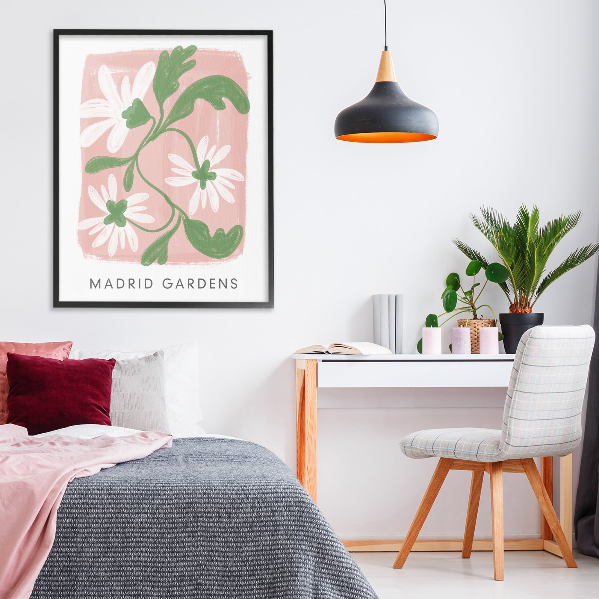 Stupell Industries Madrid Gardens Pastel Blooms Black Framed Giclee Art, design by Lucille Price