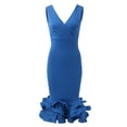 thumbnail image 6 of Sngxgn Women's Summer Bodycon Casual Midi Sleeveless Hollow Out Knit Side Slit Striped Long Tank Dress(Blue,XL), 6 of 8